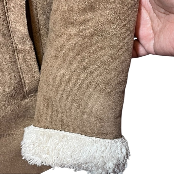 Lauren Ralph Lauren Brown Faux Shearling Open Draped Waterfall Jacket Size S - Picture 9 of 13